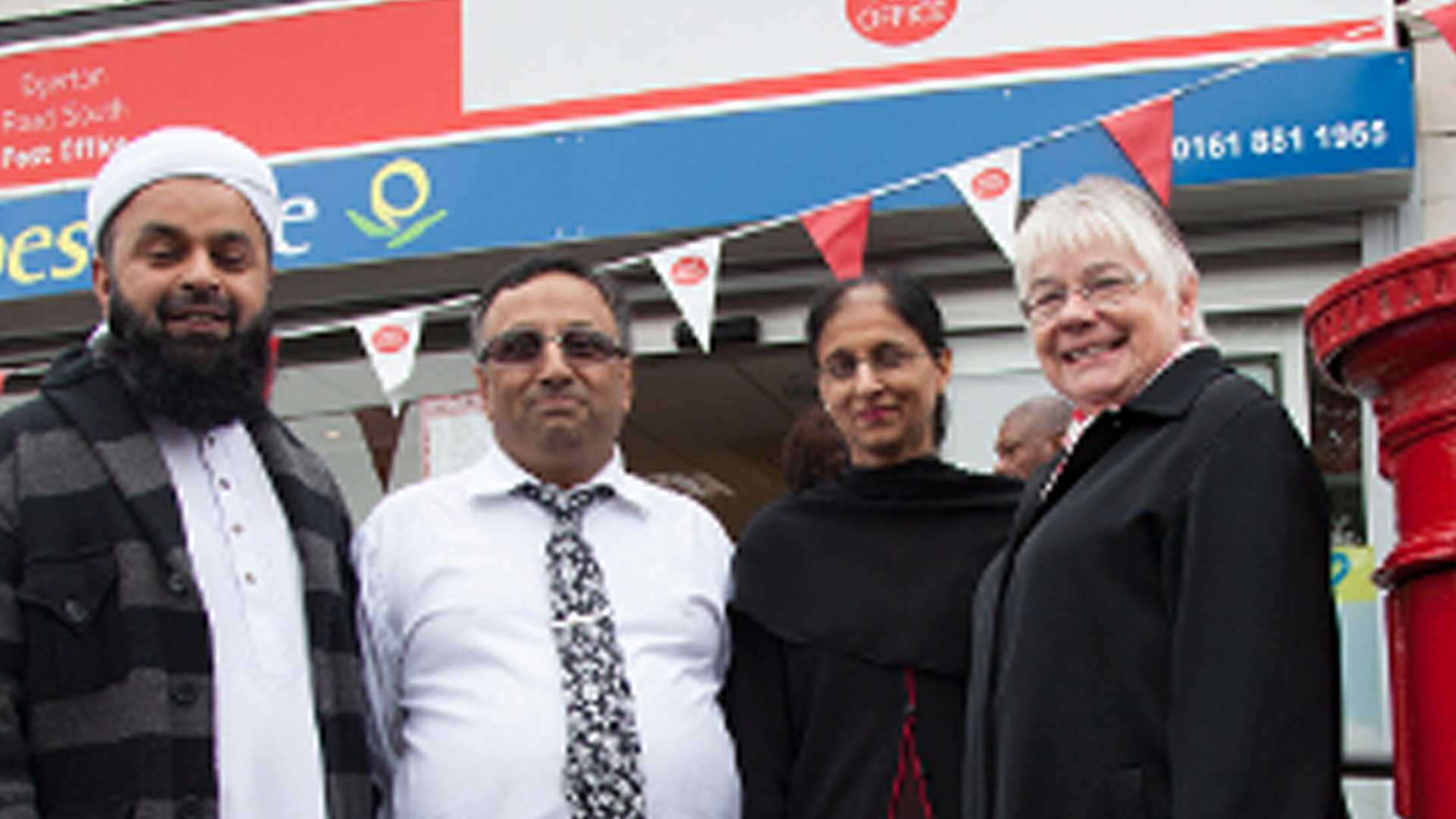 Whalley Range Labour - Aftab Razaq and Mary Watson at Egerton Road South Post Office Whalley Range
