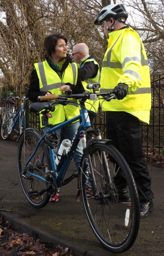 Picture of Cllr Angeliki Stogia with PCSO and camera bike