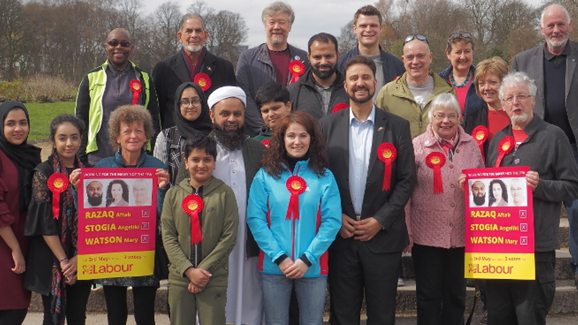 Whalley Range Labour - Labour MP Councillors Members and Supporters in Alexander Park
