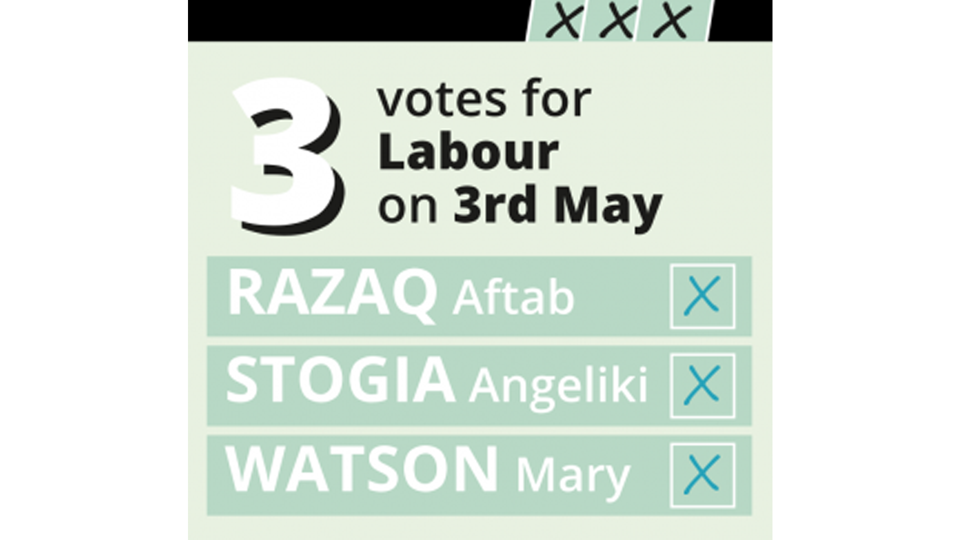 Whalley Range Labour - Three Votes For Labour Flyer