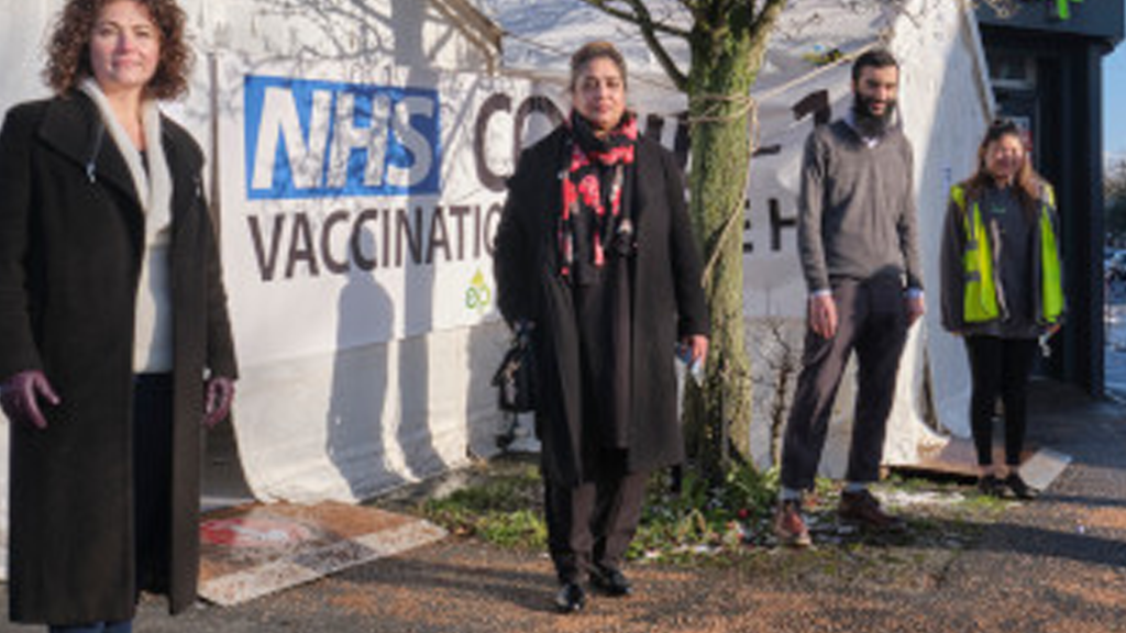 Whalley Range Labour - Angeliki Stogia and Bano At The Local COVID Vaccinatiom Centre